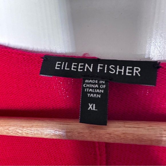 Eileen Fisher Cherry Red 100% Merino Wool Sweater Tunic Size XL - Picture 3 of 10